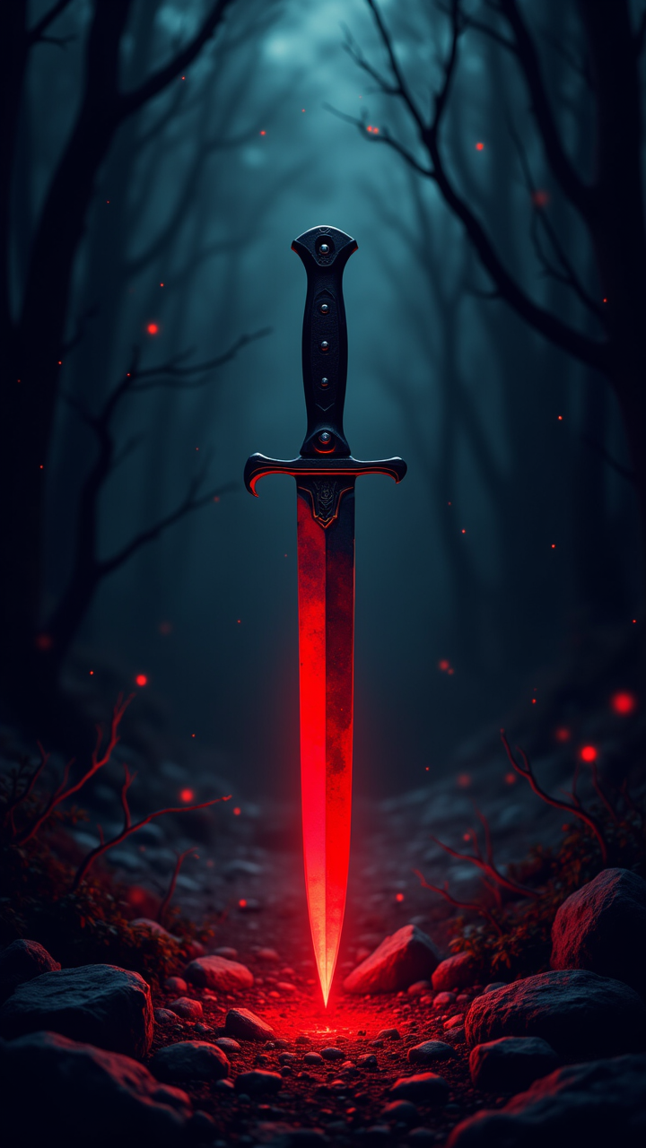 Vector Art, Ritual knife, dynamic dramatic atmosphere, background, dynamic composition, aidmamj6.1