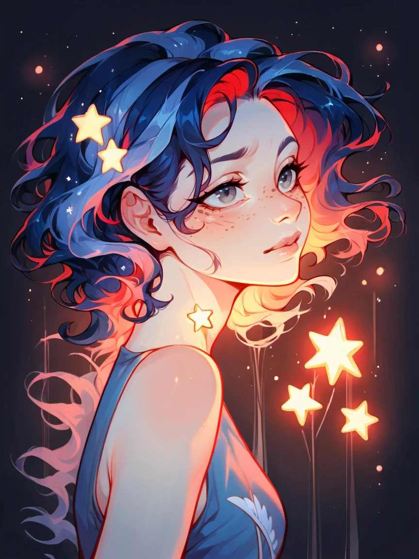 score_9, score_8_up, score_7_up, score_6_up, score_5_up, score_4_up, <lora:g4l4xyXLP:0.8> g4l4xy, galaxy, 1girl, stars, milky way, love, heart, red hair