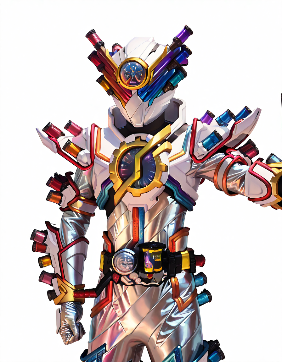 zigou masterpiece, best quality, amazing quality, very aesthetic, absurdres, selfie of KRBLDGNIUS, robot, solo, KNIUS helmet, KNIUS armor, KNIUS bodysuit, KNIUS belt, KNIUS holster, KNIUS gloves, peace sign, white background zigou <lora:zigouILL:1> <lora:Kamen_Rider_Build_-_Masked_Rider_Build_ä»®é¢ã©ã¤ãã¼ãã«ã_16_in_1_v2:1>