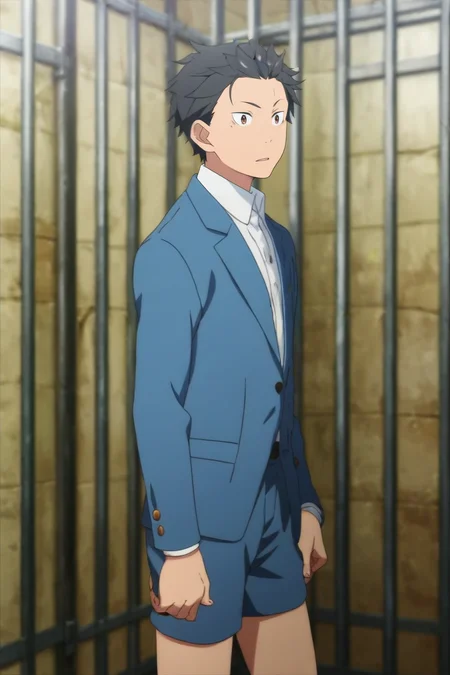 score_9, score_8_up, score_7_up, source_anime, (photorealistic:0.6), , , depth of field, 1boy, solo, male focus, <lora:subaru_natsuki_pony:0.88>, subaru_natsuki, , suit shorts,, prison, , <lora:sdxl_lightning_8step_lora:1>