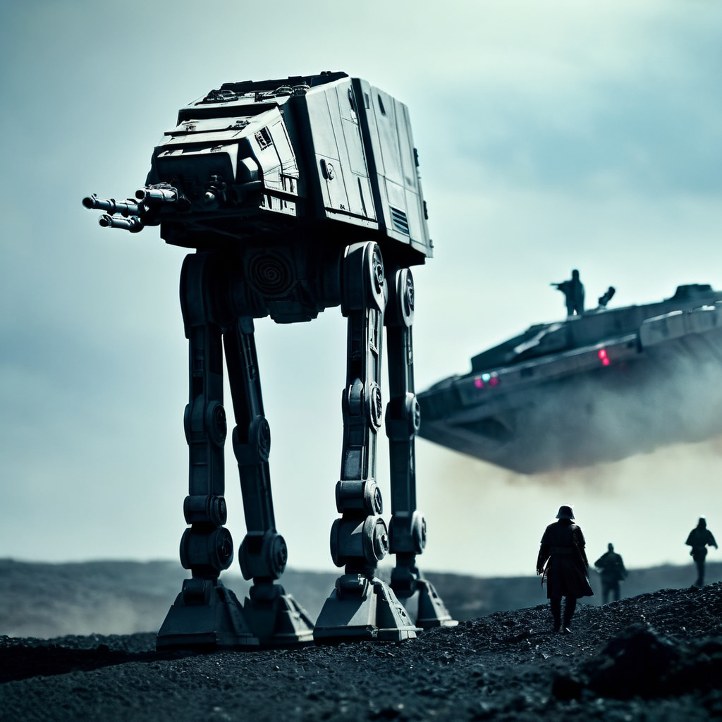 cinematic film still of  <lora:star wars style:1.2>
In star wars universe a Walker in battlefield star wars style, shallow depth of field, vignette, highly detailed, high budget, bokeh, cinemascope, moody, epic, gorgeous, film grain, grainy