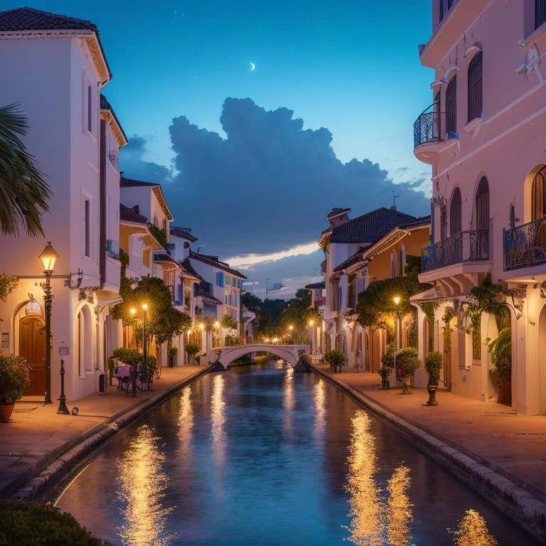 highly detailed evening cityscape of Lucia, Caribbean, hd, trending on artstation, volumetric lighting, dof, <hypernet:longexposure:1>