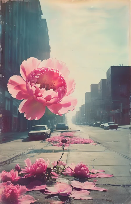 masterpiece,best quality,<lora:tbh252-sdxl:0.9>,illustration,style of Solargram decaying peonies
