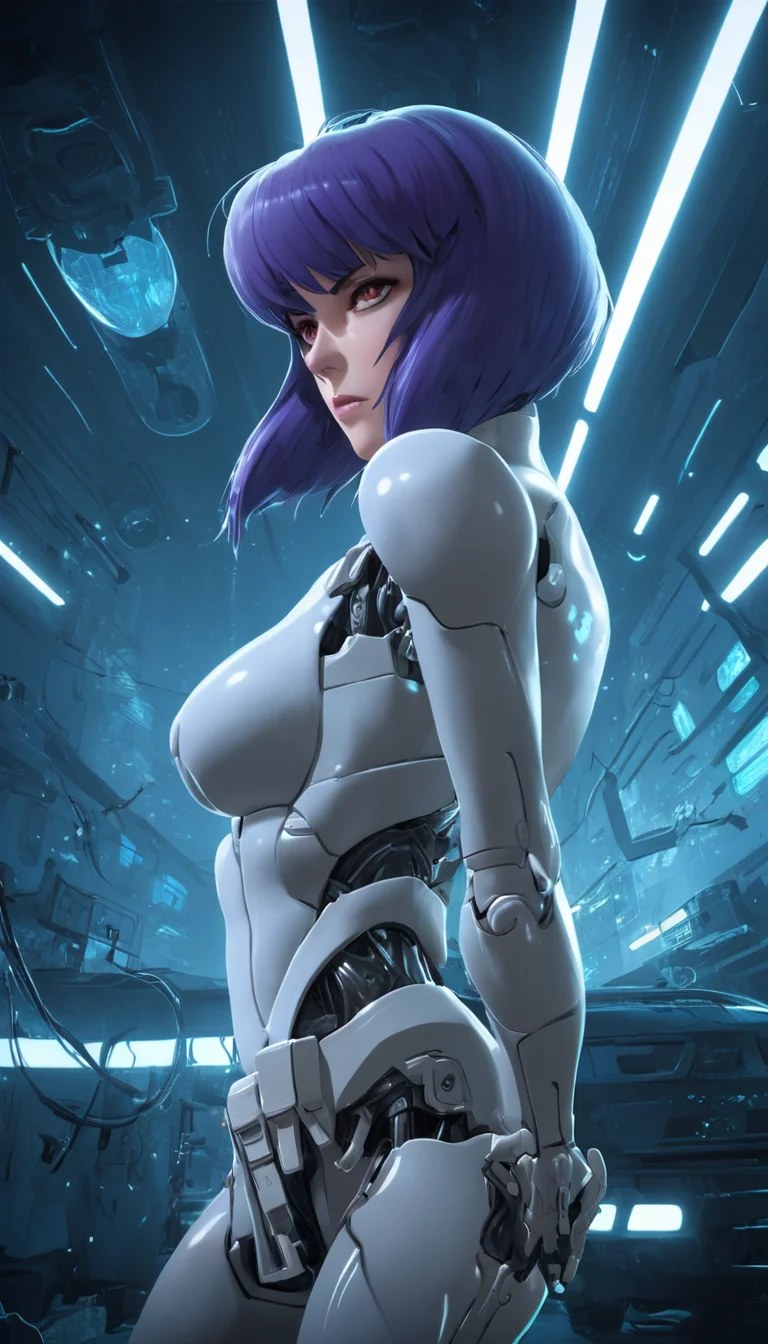 Indie game art,(Cinematic scene, Kusanagi Motoko, Ghost in the Shell, detailed background, masterpiece, best quality, high quality, highres, absurdres <lora:kusanagi_motoko:1>), (Vector Art, Borderlands style, Arcane style, Cartoon style), Line art, Disctinct features, Hand drawn, Technical illustration, Graphic design, Vector graphics, High contrast, Precision artwork, Linear compositions, Scalable artwork, Digital art, cinematic sensual, Sharp focus, humorous illustration, big depth of field, Masterpiece, trending on artstation, Vivid colors, trending on ArtStation, trending on CGSociety, Intricate, Low Detail, dramatic