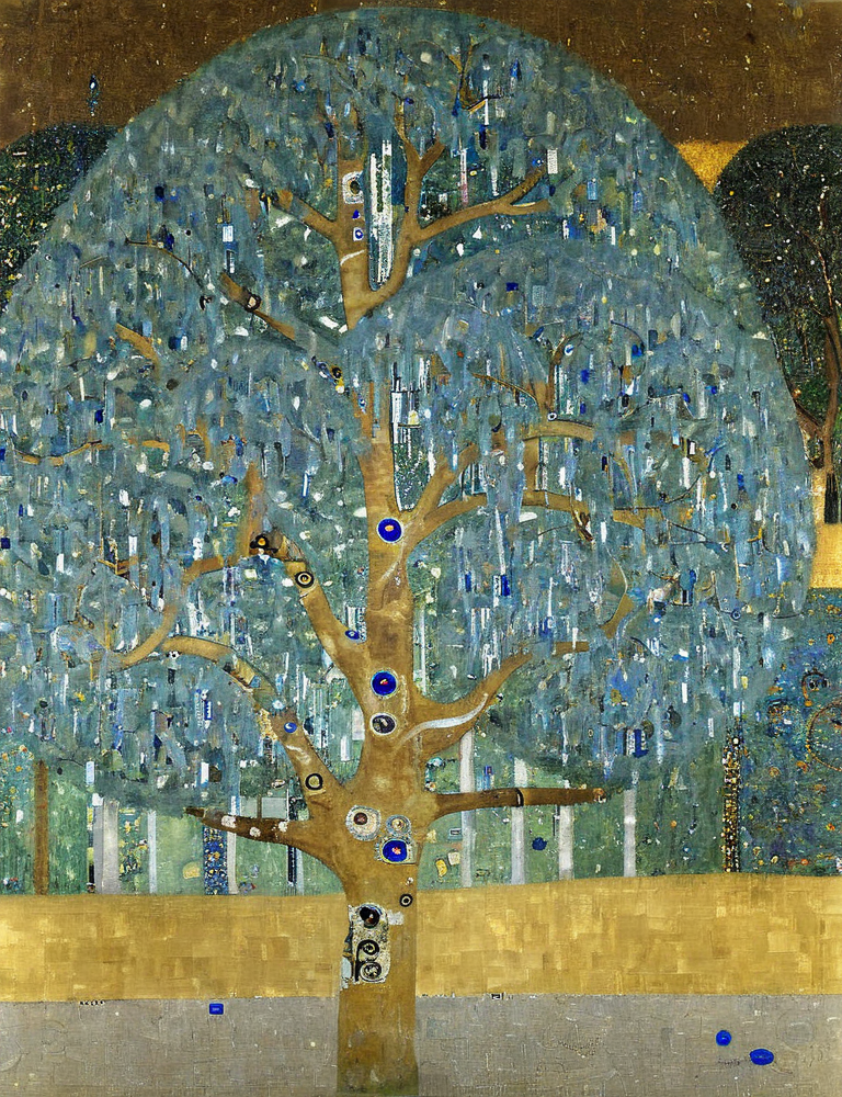a tree with crystal leaves <lora:Gustav_Klimt_XL_kk:1> klimt