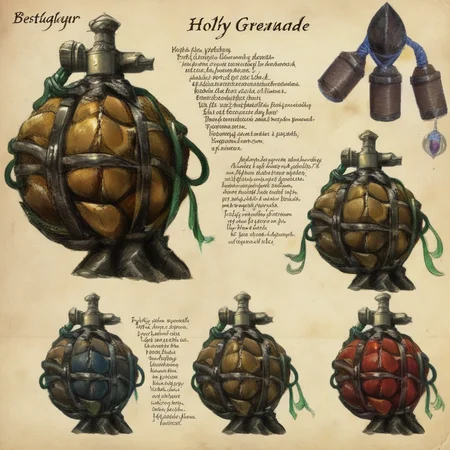 bestiarum holy military grenade <lora:bestiarum:0.7>