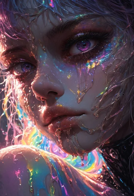 Dark and moody portrait of a gothic girl, intricate details in her makeup and clothing, realistic oil painting style by Victoria Frances, long shot, dramatic lighting with shadows, intense gaze towards the viewer.