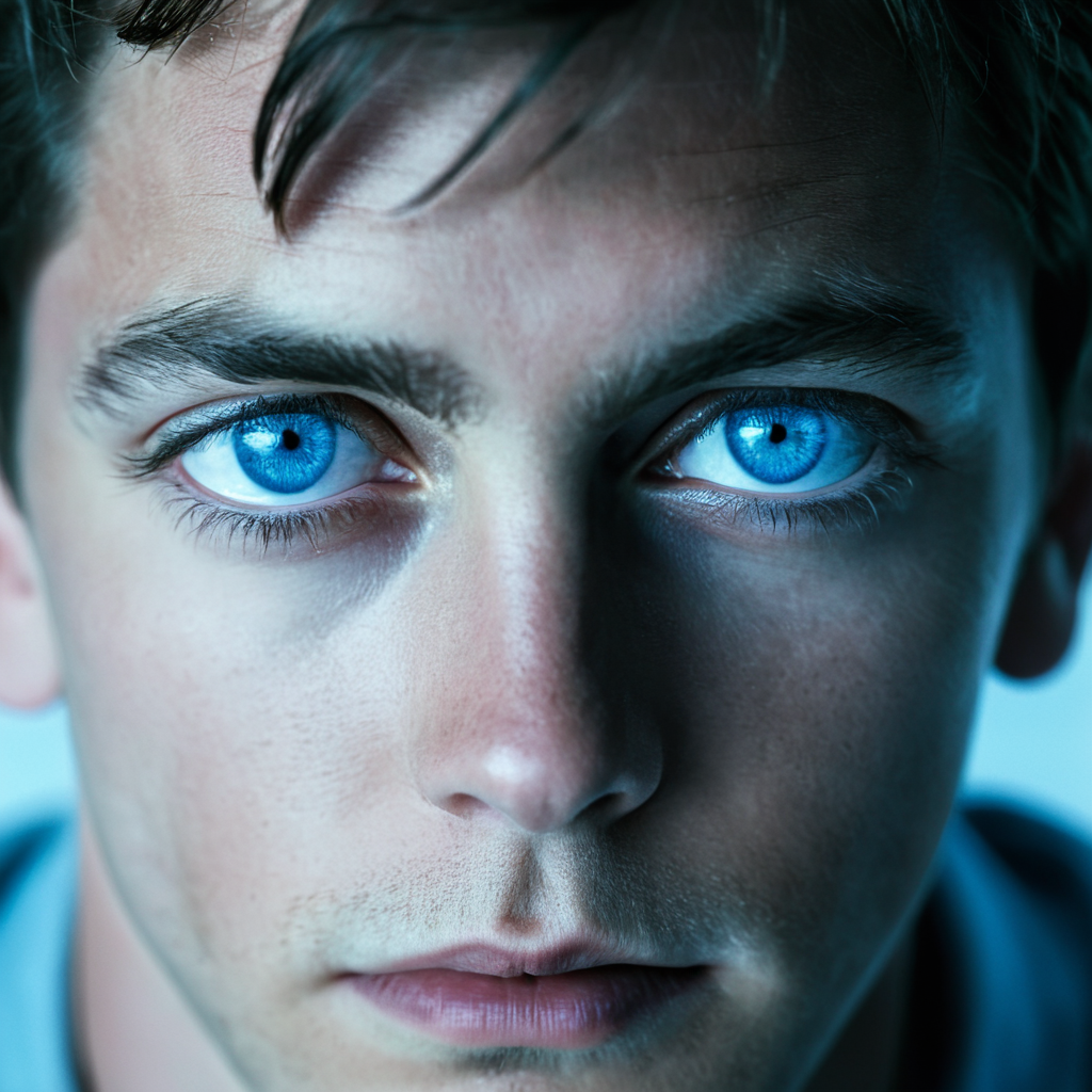 <lora:add-detail-xl:1>
<lora:detailed:0.3>
<lora:perfection style:0.3>
<lora:xl_more_art-full_v1:0.3>
 <lora:Donnie Darko film style:1>
a closeup of a man with blue eyes stares at the camera,solo,looking at viewer,blue eyes,1boy,male focus,close-up,reflection,realistic,eye focus , cinematic, film, high key light, Donnie Darko film style