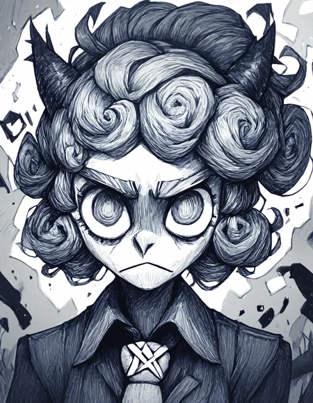 ncpy42 style Pandemonica \(helltaker\) monochrome pen lineart, flat color <lora:ncpy42 style:1.5>, score_9, score_8_up, score_7_up, score_6_up, score_5_up, score_4_up