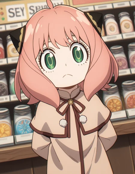 score_9, score_8_up, score_7_up, source_anime, <lora:anya-forger-movie-ponyxl-lora-nochekaiser:1>, anya forger, anya (spy x family), bangs, green eyes, pink hair, ahoge, child, female child, hairpods,, gloves, long sleeves, ribbon, brown gloves, capelet, robe,, music store, browsing records, headphones, vinyl collection, nostalgic, , , hands behind back, bent over,, solo,, cowboy shot, dutch angle,