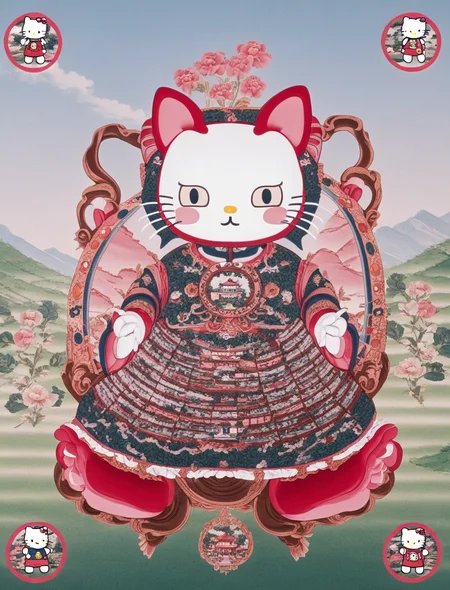 hello kitty <lora:Buddhist_Thangka_XL:1.5>