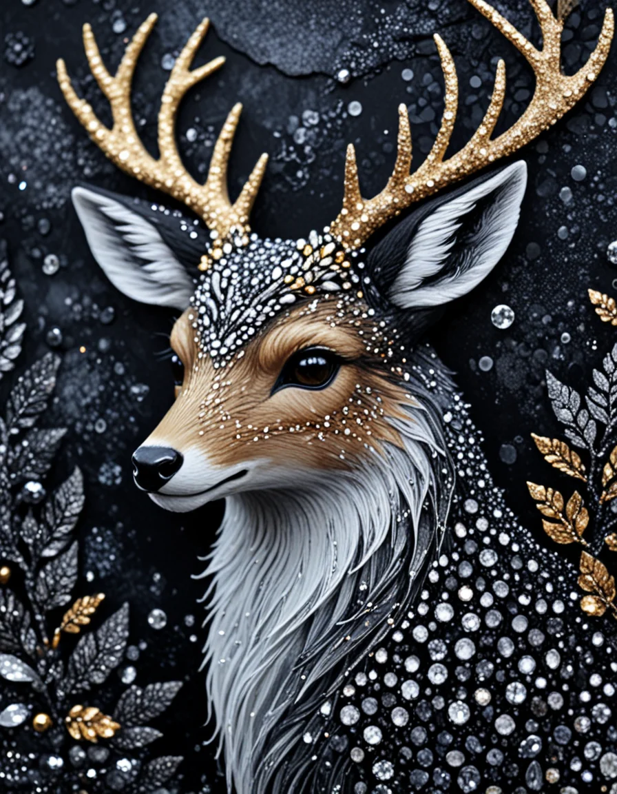 novuschroma63 style deer fox , sparkling jewels <lora:sdxl_lightning_8step_lora:1> <lora:novuschroma63 style:1>
