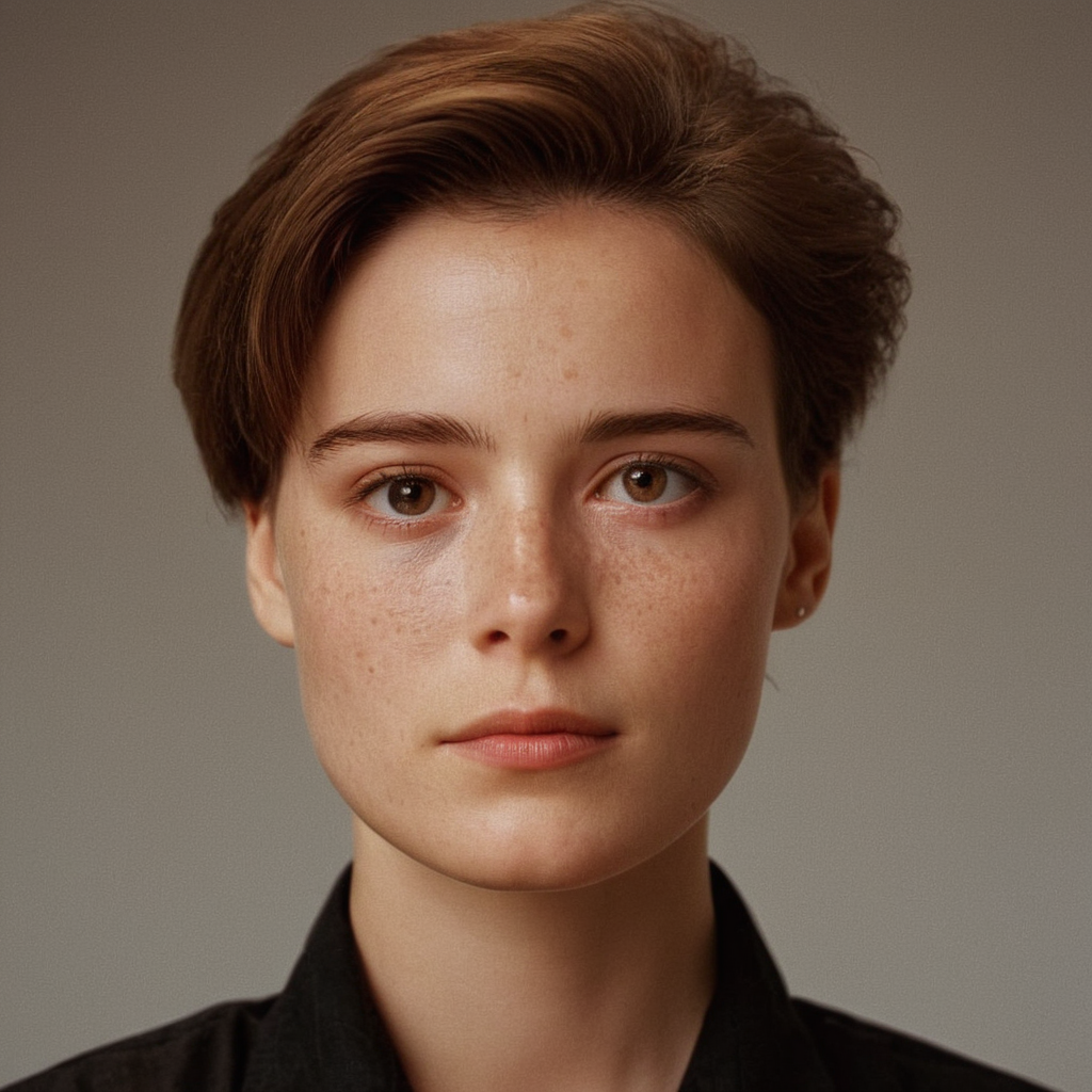 cinematic film still of <lora:detailed_notrigger:0.1>
<lora:facial expression style v2:0.1>
<lora:perfection style:0.1> perfection style
<lora:TeethXL:0.1>
<lora:detailed:0.1> detailed
<lora:skin texture style:0.2>
 <lora:SDXLHighDetail_v5:0.2>
 <lora:Cinematic Vintage Hollywood Film Style v3:1>
In the 1990's Saskia Steele a woman in a black shirt is looking at the camera,1girl,solo,looking at viewer,short hair,simple background,brown hair,white background,brown eyes,closed mouth,japanese clothes,mole,lips,portrait,freckles,realistic , realistic,realism, detailed, perfection,perfect,filmic,retro,vintage,classic,different haircut,different look,different style,different people, 1990's style , 1990 style, shallow depth of field, vignette, highly detailed, high budget, bokeh, cinemascope, moody, epic, gorgeous, film grain, grainy