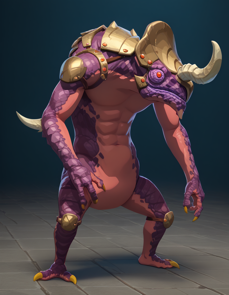 Masterpiece, high-res, 2k, best quality, 2.5d, 1monster, jadelizalfos  ,<lora:lizalfos_pony-000040:1>