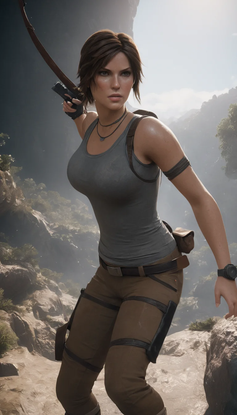 Cinematic scene, hero view, Lara Croft <lora:lara_croft_xl_v2:1>, action pose, detailed background, masterpiece, best quality, high quality, highres, absurdres, Photorealistic, Hyperrealistic, Hyperdetailed, analog style, detailed skin, matte skin, soft lighting, subsurface scattering, realistic, heavy shadow, masterpiece, best quality, ultra realistic, 8k, golden ratio, Intricate, High Detail, film photography, soft focus