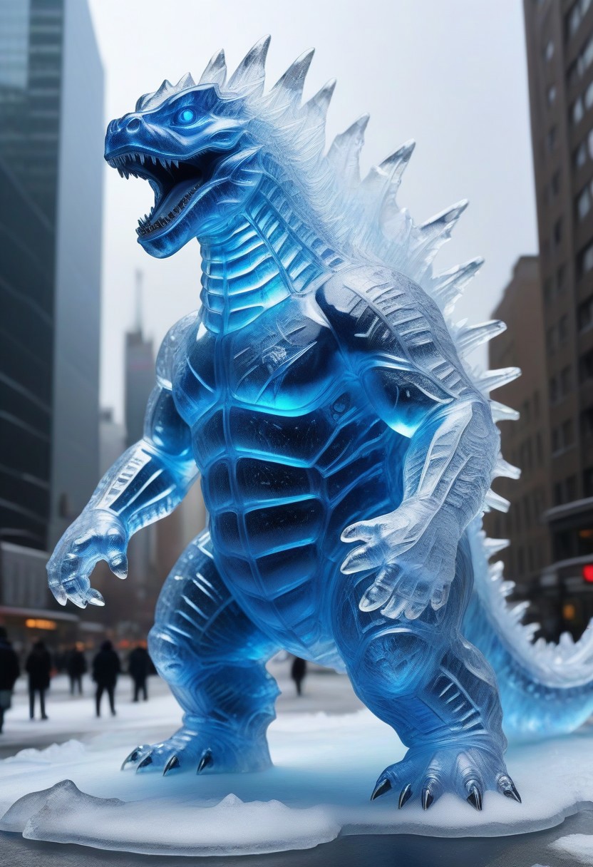 a ice godzilla