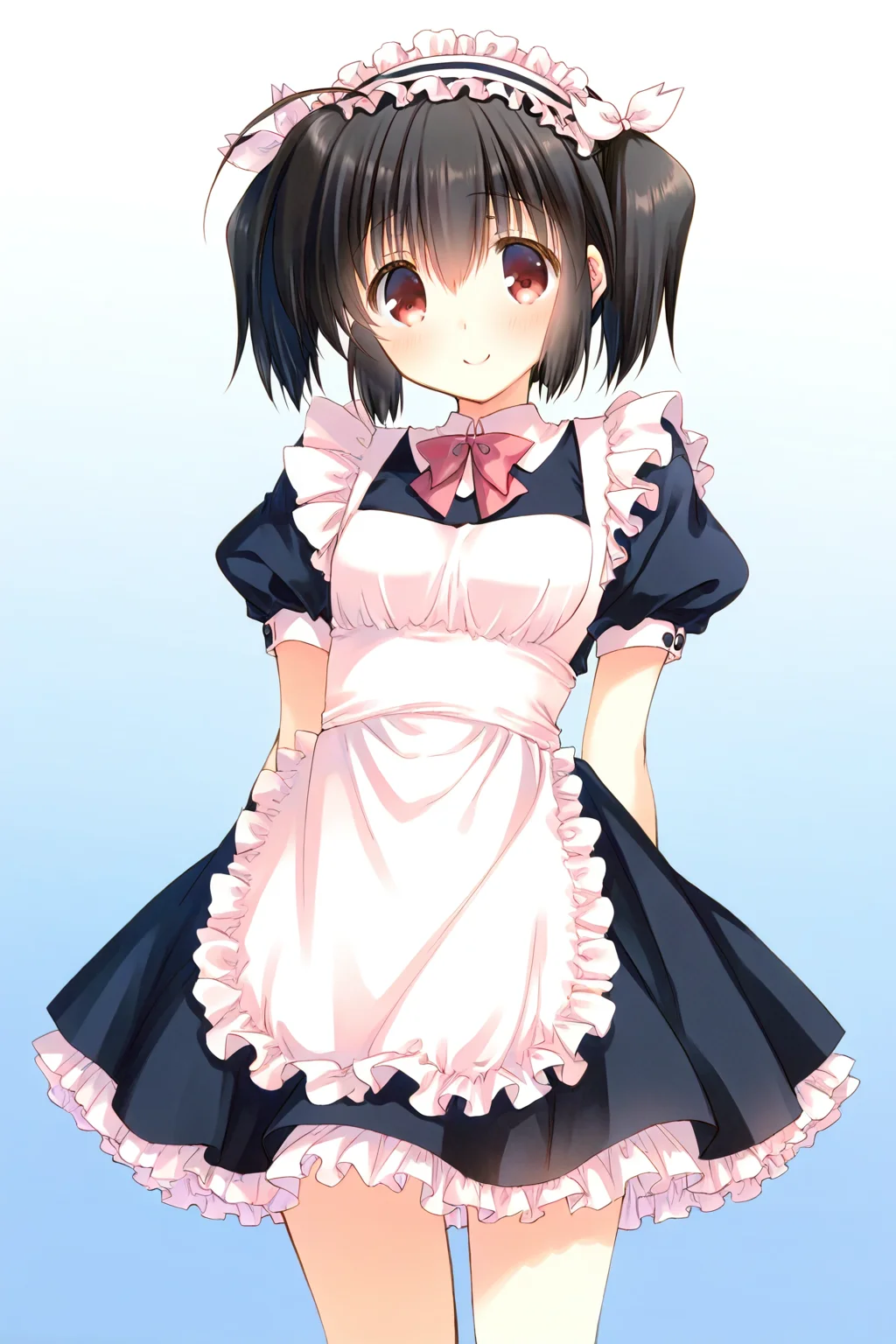 <lora:yuzuhara konomi IL:0.7>,yuzuhara konomi,red eyes,twintails,black hair,short hair,bow,flat chest,dress,, 1girl,masterpiece,best quality,amazing quality,very aesthetic,absurdres,newest,8K,prefect face, uncensored,, smile,