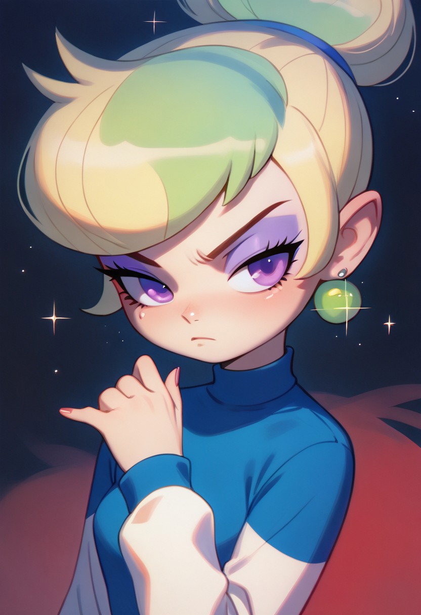 score_9, score_8_up, score_7_up, BREAK,
(1girl is main focus:2), pale, eyeliner, purple eyes, interesting hand pose, concentrated expression, medium close up, (doing stylish dance move:1.7), fairycore aesthetic, unique, serious, and deadpan demeanor, iconic fashion style,  the dark and macabre aesthetic