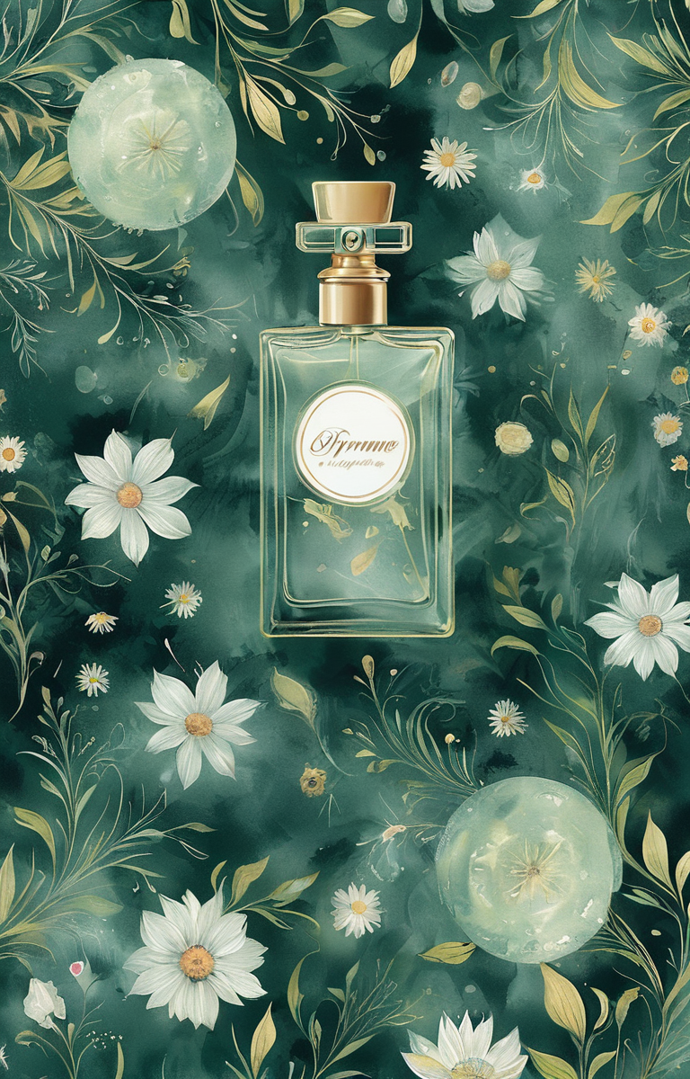 masterpiece,best quality,<lora:tbh47-sdxl:0.9>,illustration, A bottle of perfume in garden