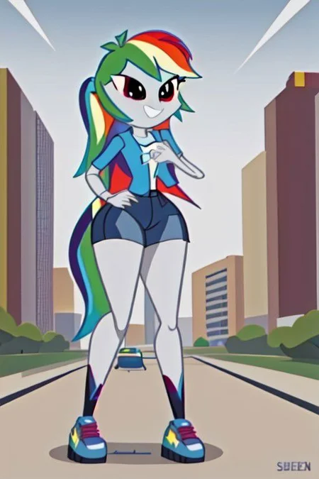 Rainbow Dash Giantess inflatable phonescreenrecording