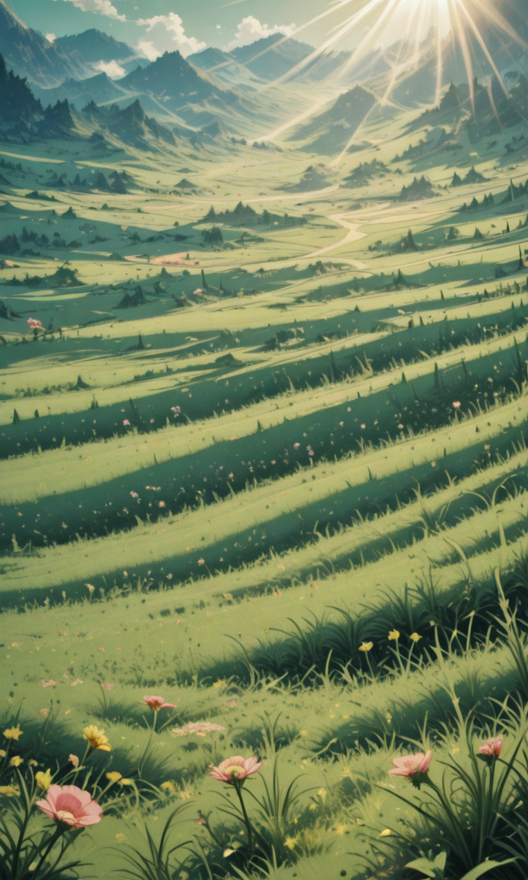 concept art piece, the untouchable lush green meadow, dramatic light,  <lora:- iLL - the_edgy_mech_V2.0-step000013500:.4>, <lora:ck-shadow-circuit-IL:0.6>,  <lora:reij-ltstc:0.8>