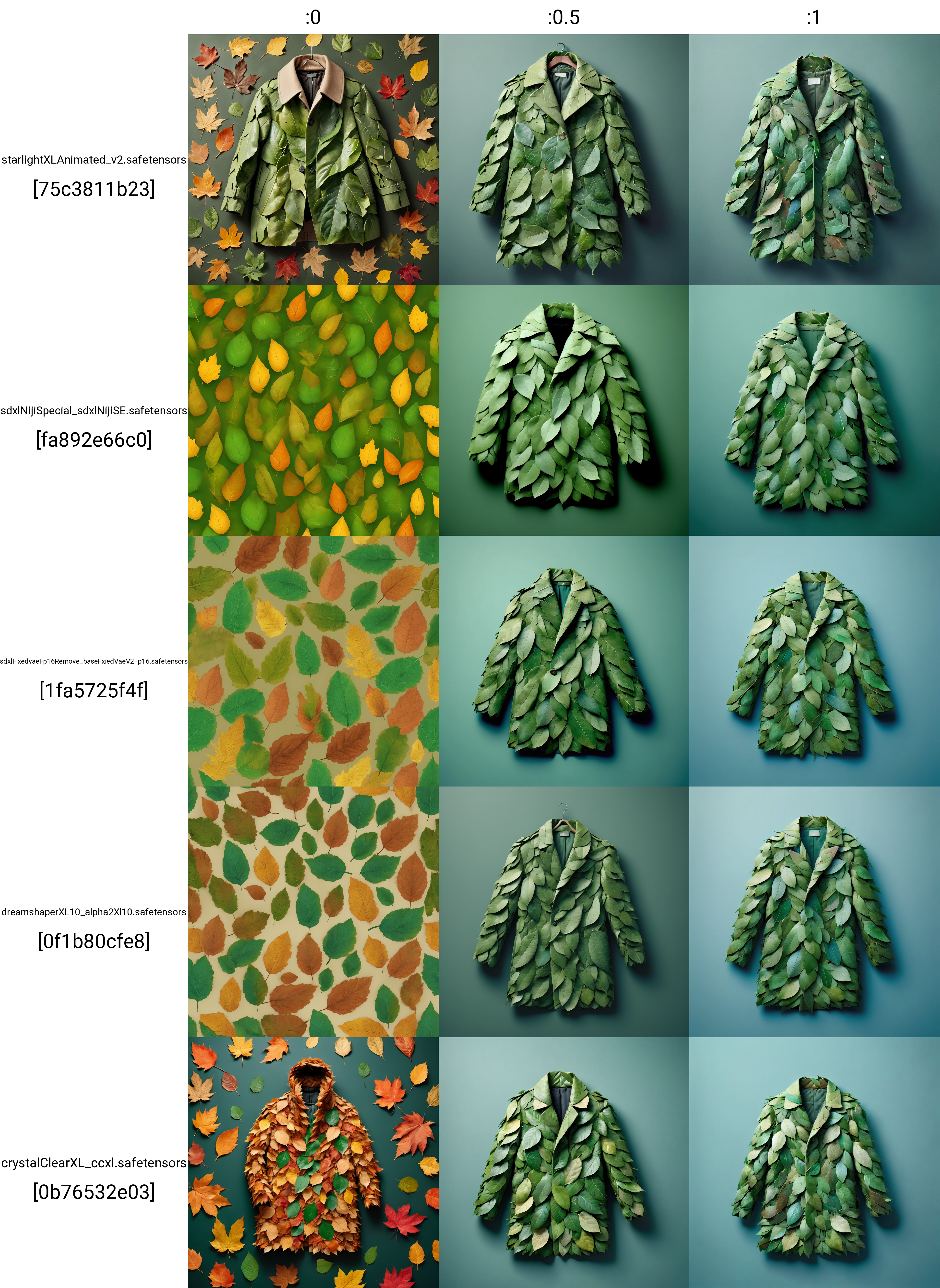a coat made out of leaves, simple background <lora:LeafStyle:0>