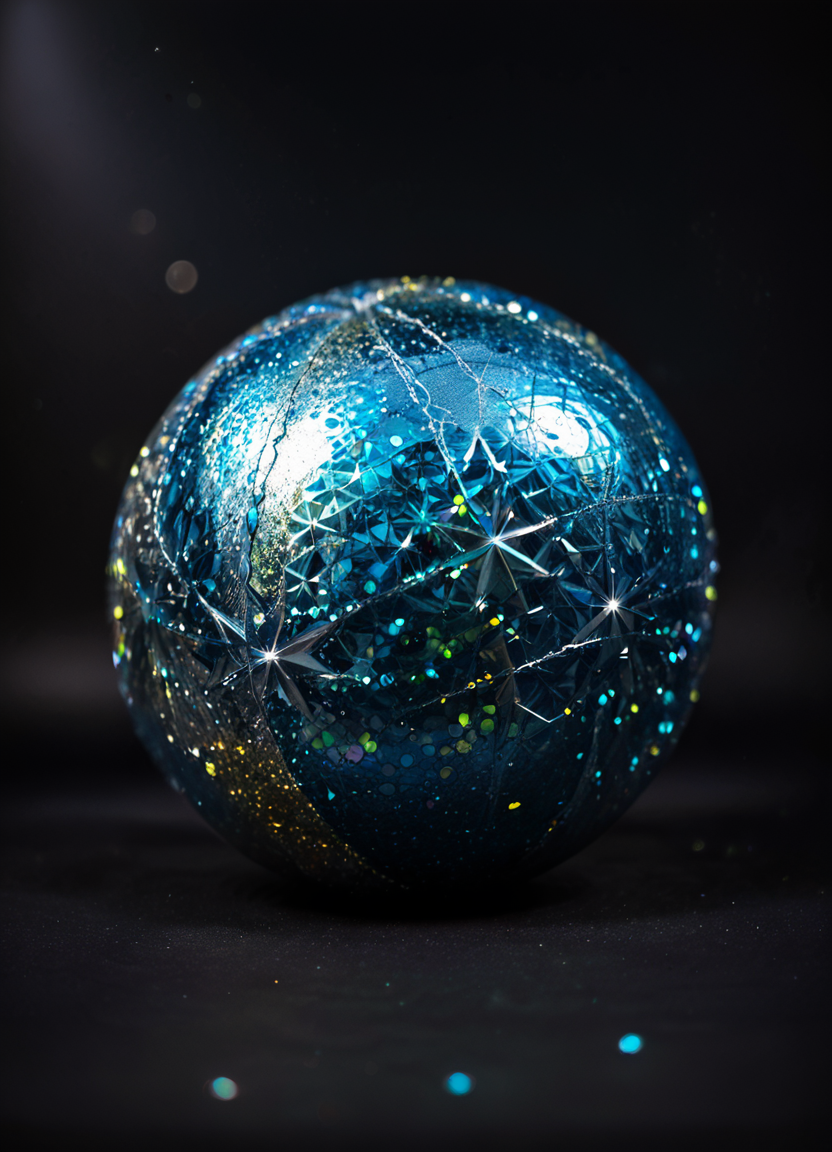 ball, glitterstyle, dark background,
<lora:GlitterStyle_pony:0.8>