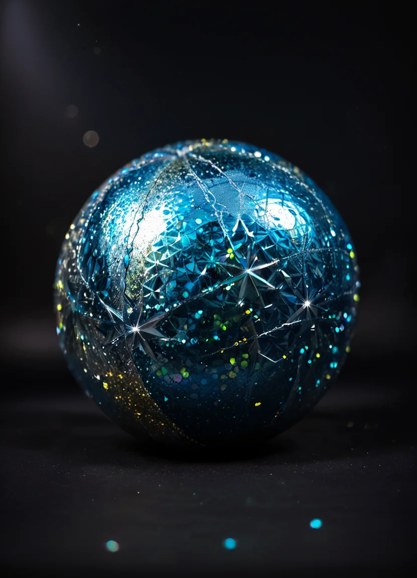 ball, glitterstyle, dark background,
<lora:GlitterStyle_pony:0.8>