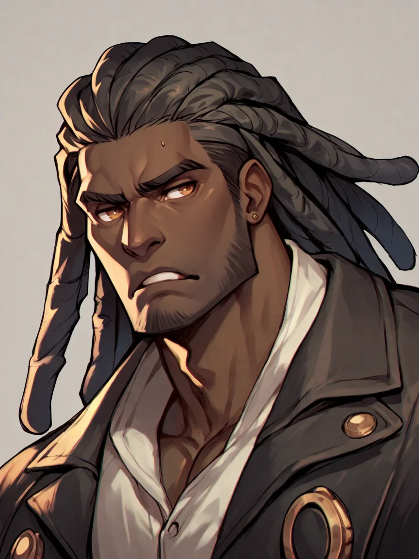 score_9, score_8_up, score_7_up, score_6_up, score_5_up,  <lora:ggsXLP:1> ggs, 1boy, dark skin, dreadlocks,