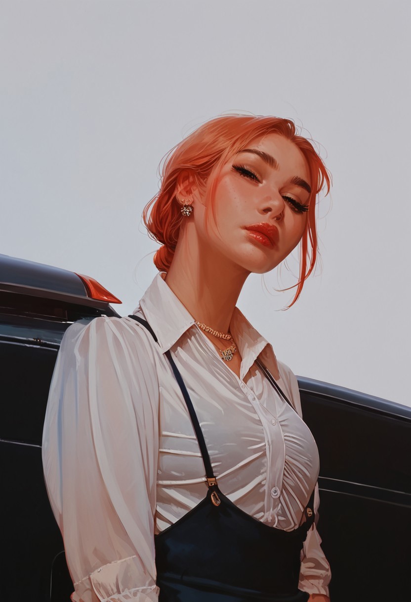 score_9, score_8_up, score_7_up, score_6_up, score_9, score_8_up, score_7_up, score_6_up, masterpiece, business_outfit, 1GIRL, SOLO,  ground vehicle, next_to_car, business_outfit