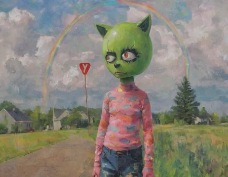uncanny y2kmad character, oil painting, impressionism <lora:y2kmad_v0.0.2:0.7>