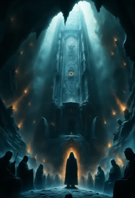A vast and endless underworld, Sheol stretches beneath the earth like a forgotten chasm, its atmosphere thick with an eerie, otherworldly silence. The ground is cracked and lifeless, composed of blackened stone and ashen dust, while towering jagged pillars fade into an eternal twilight. The air is heavy with a ghostly mist, swirling around the countless shadowy figures, endless in number, stretching as far as the eye can see.
These spectral forms, their shapes flickering between solid and translucent, drift aimlessly in the gloom—faceless, hollow-eyed, their bodies blurred between existence and nothingness. Some stand motionless, frozen in time, while others shuffle forward in eternal silence, lost to the void. Their outlines waver, dissolving like smoke only to reform again, as if trapped in an endless loop of forgotten souls.
Dim, flickering lights, like dying embers, float aimlessly in the gloom, casting faint, shifting glows over the abyss. The walls of Sheol seem to stretch infinitely, carved with ancient, unreadable inscriptions, whispering the secrets of the dead. Deep within, shadowy doorways hint at even darker depths, places where the silence is broken only by the distant echoes of murmured laments.
A sense of vast isolation and eerie tranquility lingers, as if time itself has lost meaning. There is no fire, no torment—only the weight of eternal stillness, the mournful whispers of the countless souls that have long faded from the world above.
Ultra-detailed, cinematic lighting, dark fantasy, gothic realism, atmospheric and haunting, hyper-realistic textures, eerie and mystical composition. DarkAtmosCE style, aidmamj6.1
