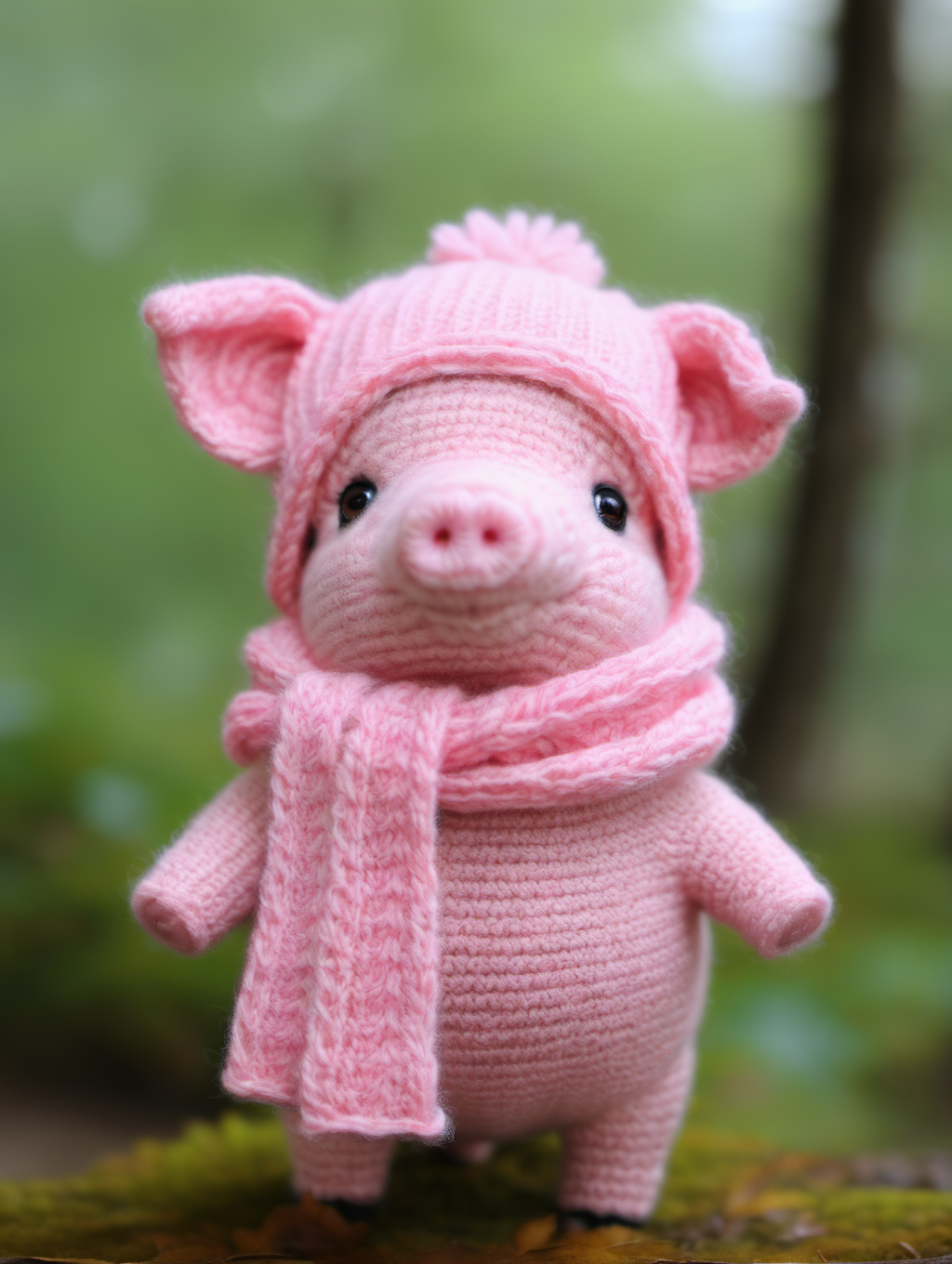 BJ_Sewing_doll,pig,solo,hat,standing,outdoors,scarf,blurry,black_eyes,no_humans,depth_of_field,blurry_background,animal,leaf,realistic,pink_headwear,animal_focus,pink_scarf,
Best quality,masterpiece,<lora:SDXL_Sewing_doll:0.7>,