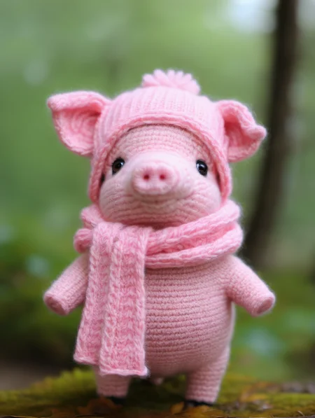 BJ_Sewing_doll,pig,solo,hat,standing,outdoors,scarf,blurry,black_eyes,no_humans,depth_of_field,blurry_background,animal,leaf,realistic,pink_headwear,animal_focus,pink_scarf,
Best quality,masterpiece,<lora:SDXL_Sewing_doll:0.7>,