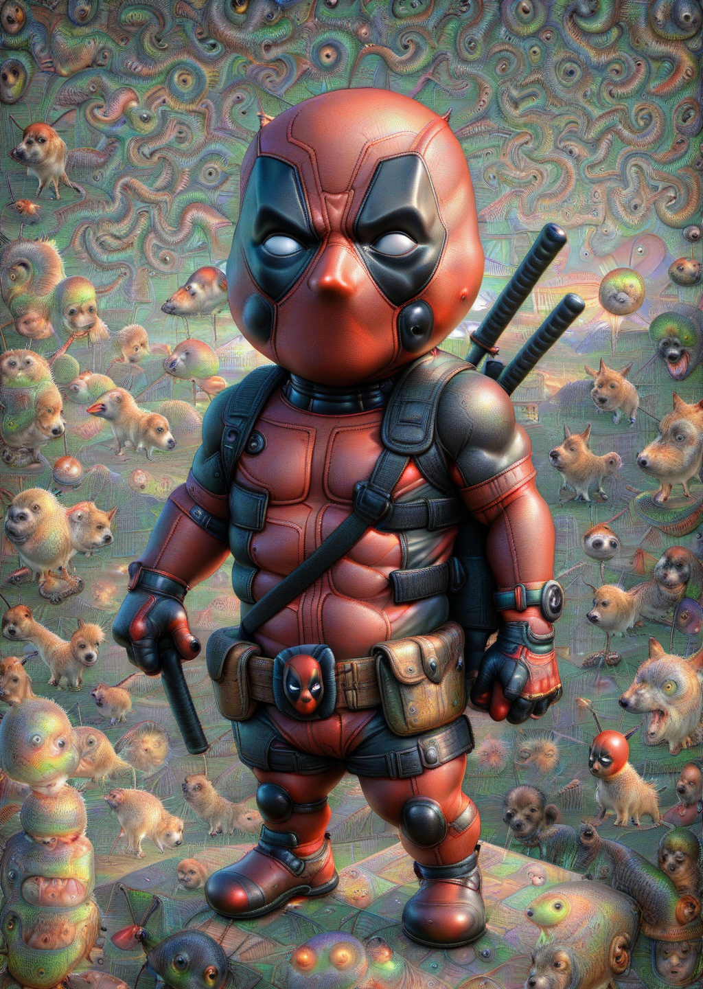 <lora:DeepDream2:1> (best quality), (masterpiece), Chibi Deadpool  ((DeepDream2)))