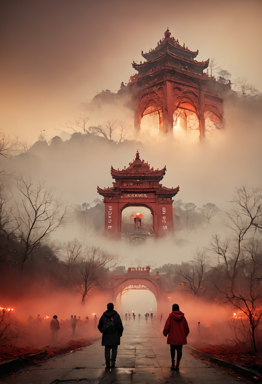 score_9,score_8_up,score_7_up,8k,,ruanyi0695,red sky,fog,red theme,<lora:0695 gate of hell_v1_pony:1>