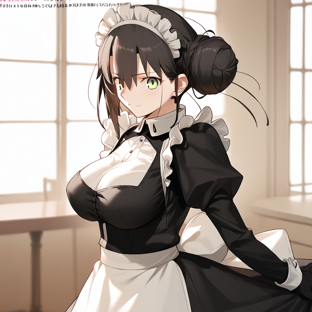 <lora:Takeuchi_Takashi_PonyXL_style_v01:1>
<lora:agent.pony:1>
score_9 , score_8_up , score_7_up , source_anime , 
masterpiece , best quality , ultra-detailed , 
BREAK
agent \(girls' frontline\), maid
1girl , woman , huge breasts , light smile , light blush , ((jeanne d'arc (fate)):0.5)  , 
long black hair  , maid dress ,  
face to face