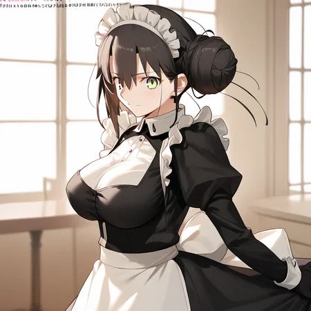 <lora:Takeuchi_Takashi_PonyXL_style_v01:1>
<lora:agent.pony:1>
score_9 , score_8_up , score_7_up , source_anime , 
masterpiece , best quality , ultra-detailed , 
BREAK
agent \(girls' frontline\), maid
1girl , woman , huge breasts , light smile , light blush , ((jeanne d'arc (fate)):0.5)  , 
long black hair  , maid dress ,  
face to face