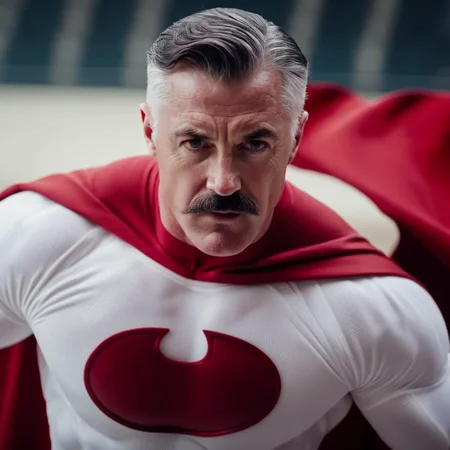 cinematic film still of <lora:J. Jonah Jameson:1>
J. Jonah Jameson a bodybuilding shredded man with a mustache in a red cape and a white suit, shallow depth of field, vignette, highly detailed, high budget, bokeh, cinemascope, moody, epic, gorgeous, film grain, grainy