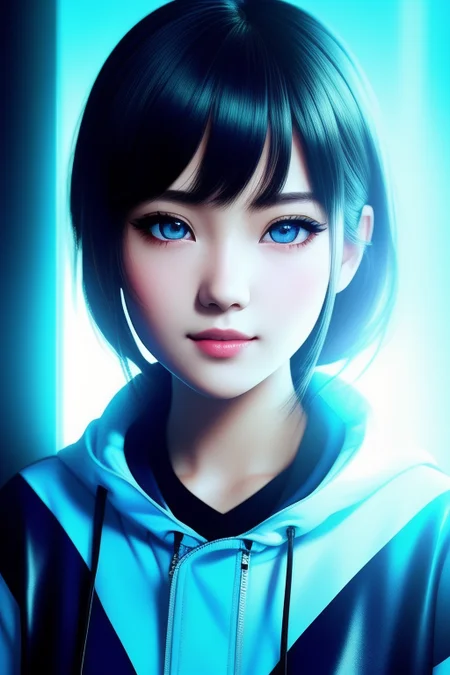 masterpiece, best quality, (full body), portrait, night city, 1girl, anime, 3D, Japan, pixar, realistic, teen girl, smiling, cute face, harajuku fashion style, rain coat, beautiful, colourful, neon lights, cyberpunk, smooth skin, illustration, artstation, painting by stanley artgerm lau, sideways glance, foreshortening, extremely detailed 8K, smooth, high resolution, ultra quality, highly detail eyes, highly detail mouth, highly detailed face, perfect eyes, both eyes are the same, true light, glare, Iridescent, Global illumination, real hair movement, real light, real shadow, real face, hd, 2k, 4k, 8k, 16k, realistic light, realistic shadow, bright Eyes, fluorescent eyes, soft light, dream light