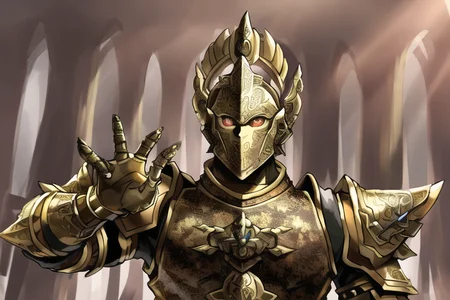 high resolution, high detail, masterpiece, a male armored warrior, articulated metal plates, bronzepunk<lora:bronzepunkai_v10:0.7> in a forest