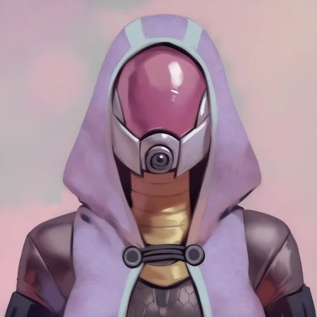 score_9, score_8_up, score_7_up, score_6_up, score_5_up, score_4_up, source_furry, (by shq:1), tali'zorah, alien, alien humanoid, humanoid, quarian, bodysuit, clothed, clothing, ((upper body, portrait)), headshot portrait, looking at viewer, covered eyes, helmet, hood <lora:talizorah_pdxl_:1>