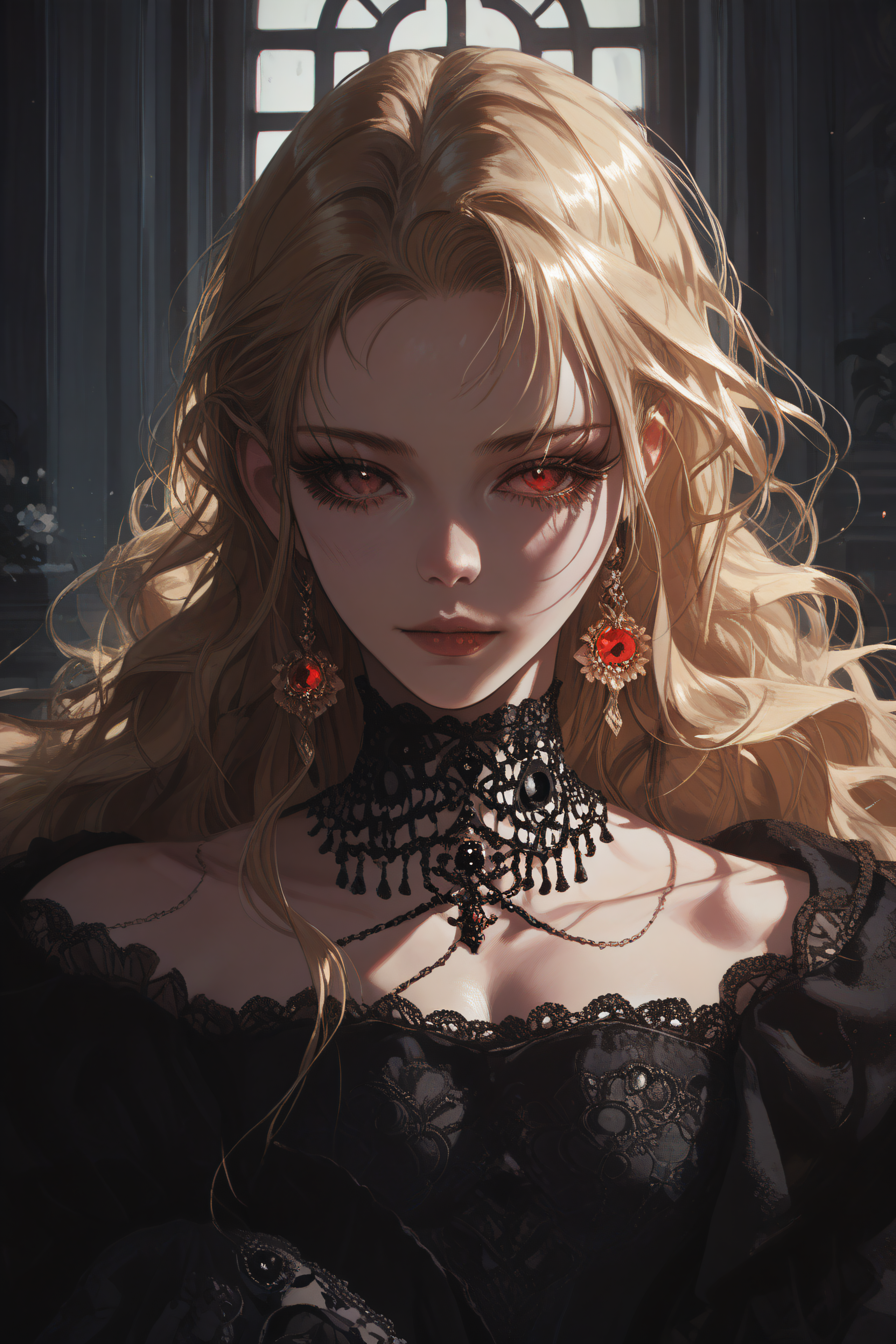 score_9, score_8_up, score_7_up, score_6_up, source_anime, <lora:Roxana Agrece v2-PonyXL-lora-Faxtron:1> roxana agree, red eyes, blonde hair, long hair, dress,  <lora:HKHorrorPony:1> hkhorror,