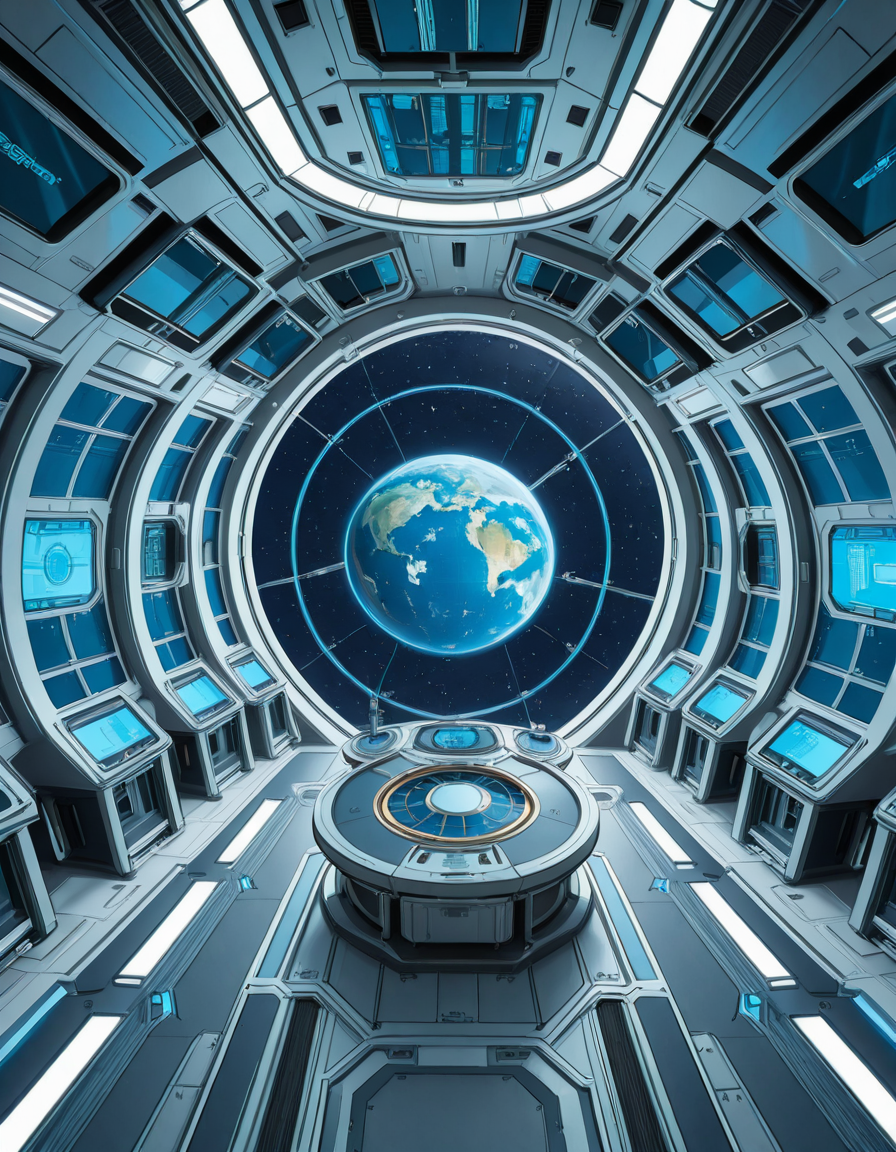 The interior of a massive orbital space station, high above a blue and green Earth-like planet. The setting is a panoramic observation deck with towering reinforced windows that curve around the structure, offering a breathtaking view of the planet below and the star-filled void beyond. The stationâs architecture is sleek and functional, blending advanced human technology with subtle design flourishes â brushed metal walls, glowing interface panels, and clean geometric lines.
Soft white lighting lines the floor and ceiling panels, while ambient blue lights provide a calming atmosphere. Transparent digital displays float in the air, projecting live telemetry, spacecraft traffic, and real-time planetary data in holographic form. In the center of the room, a circular command table displays a rotating 3D projection of the planet and orbital routes.
In the background, the low hum of life support systems and distant radio chatter add to the immersive realism. Cables and utility panels are subtly integrated into the environment, and security doors lead to other compartments of the station. The entire space feels controlled, precise, and filled with purpose â a hub of advanced civilization silently orbiting in the cold beauty of space.<lora:SDXLFaeTastic2400:0.4> <lora:extremely_detailed:0.4> extremely detailed,space station c0ntr0l c3nt3r, <lora:space_station_c0ntr0l_c3nt3r-i:1>, Masterpiece,best quality,hi res,8k,hi res,8k,award winning,(sharp focus, intricate, highly detailed),