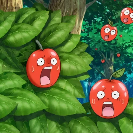 <lora:sapple_SDXL-000003:1>
sapple,outdoors, tree,screaming, apple face,
blank eyes, wide-eyed, clenched teeth, blush, day, pokemon (creature), sweat, food focus, colored skin,
best quality, high quality, highres, masterpiece,