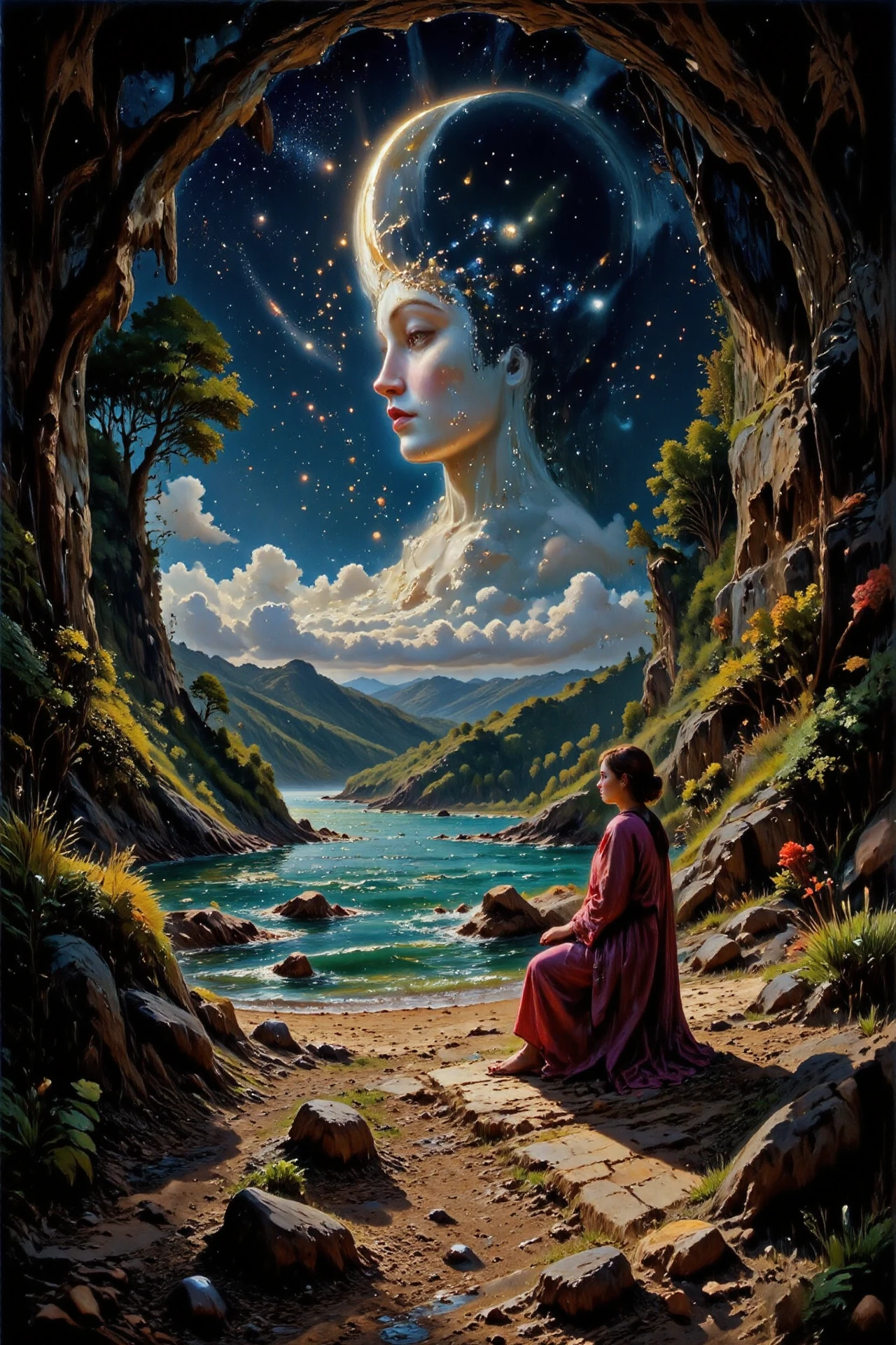 (cave),  beautiful British Virgin Islander landscape,  bright luminous night, woman, intricate, very detailed, sharp, colorful, surreal, <lora:Hand v2:1> <lora:Anti-Blur:1> <lora:Insane Detail Slider:0.5>   <lora:Flux.1_Turbo_Detailer:0.6> <lora:flux-photo-transparent_Alpha_1.0:0.8> <lora:flux.1_lora_flyway_Epic-detail_v2:0.6> <lora:Painterly01b_CE_FLUX_AIT:0.8> pntrlyCE_style, <lora:VividlySurreal:0.8> <lora:PsykeV1:1>