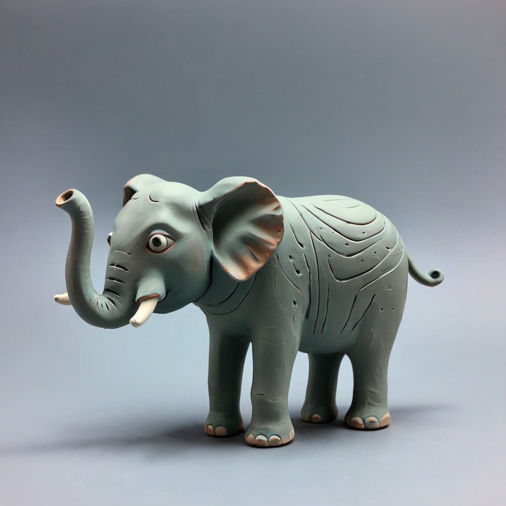 score_9, score_8_up, score_7_up, elephant shaped clay, made of clay
