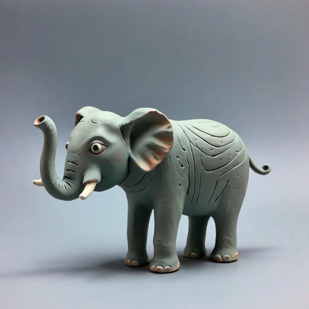 score_9, score_8_up, score_7_up, elephant shaped clay, made of clay