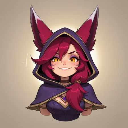 1girl,
Xayah from League of Legends
official style,
,
smug
excited pose,
<lora:DarkfireStyle11:1>