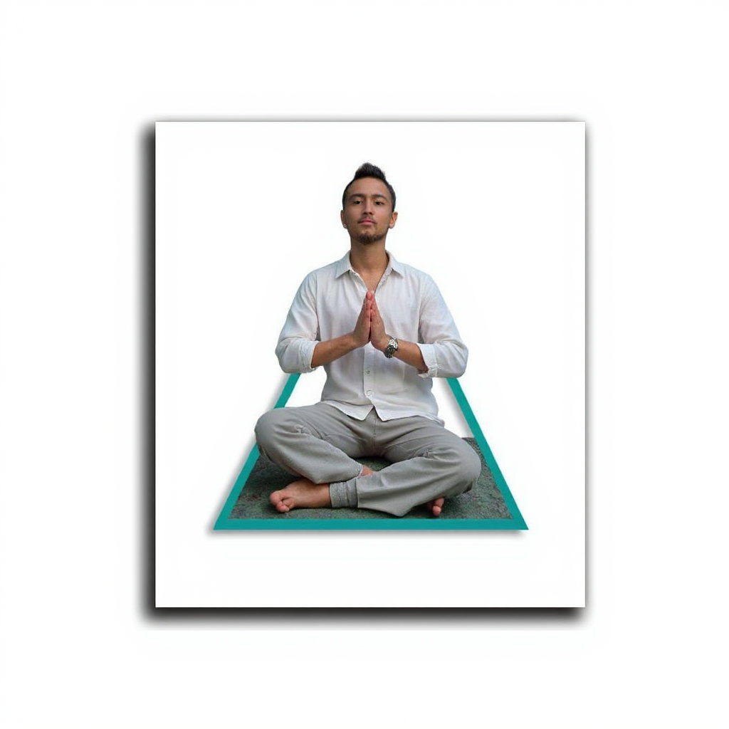 Zen breaking the frame, Teal frame on a white background. With a drop shadow.